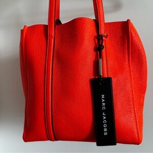 Marc Jacobs Orange Leather Tote Bag